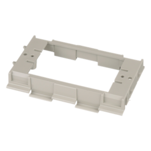 Soporte para Faceplates en Canaleta | Diseño de Dos Caras | PVC Rígido | UL94 V-0 | 69.6 x 15.24 x 110.7 mm | TIA|EIA y NEC Artículo 388