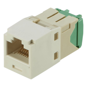 Conector Jack RJ45 Estilo TG, Mini-Com, Categoría 6, de 8 Posiciones y 8 Cables de Calibre 28|30 AWG, Color Blanco