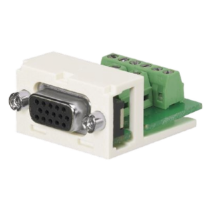 Conector Sub-D | 15 Pines Atornillable | 2 Puertos Mini-Com | 1.37 x 0.72 in | Blanco Mate