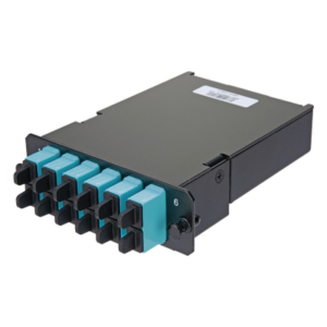 Placa Acopladora de Fibra Óptica FAP, Con 12 Pigtails y 6 Conectores SC Duplex (12 Fibras), Para Fibra Multimodo OM3|OM4, Color Aqua