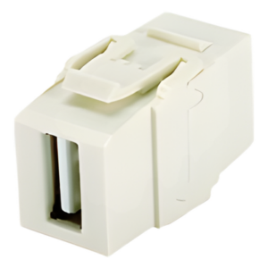 Módulo Acoplador USB 2.0 | Keystone | Hembra a Hembra | Blanco Mate | 1 Espacio Modular