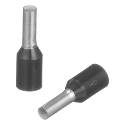 Ferrule Aislado | 16 AWG | Pin 6 mm (0.24 in) | Mango Negro | 500 Piezas