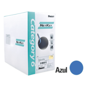 Bobina de Cable UTP 305 Metros (1000 Pies) de Cobre, NetKey, Reelex, Azul, Categoría 6 (24 AWG), 1000Mbps, PVC (CM), de 4 Pares