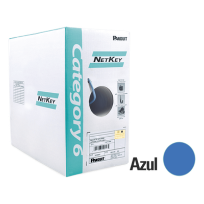 Bobina de Cable UTP 305 Metros (1000 Pies) de Cobre, NetKey, Reelex, Azul, Categoría 6 (24 AWG), 1000Mbps, PVC (CM), de 4 Pares