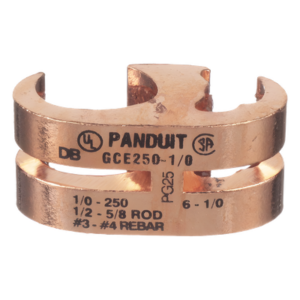 Conector de Conexión a Tierra tipo E | Conductor 1|0 AWG STR – 250 KCMIL MAIN | 6 AWG SOL – 1|0 AWG STR TAP | Certificación UL467 y CSA