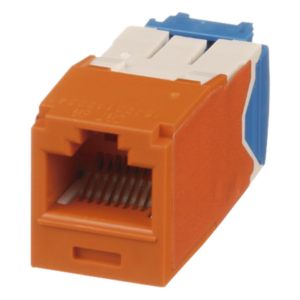 Jack RJ45 | Categoría 6A | UTP | 10GBase-T | PoE++ 100W | Tool-Free TG | Naranja