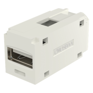 Módulo Acoplador | USB 2.0 | Hembra a Hembra | Tipo Mini-Com | Blanco Mate | 1 Espacio