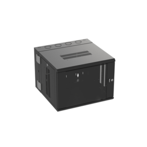 Gabinete PanZone de Montaje en Pared, de 19in, Puerta con Ventana de Seguridad, 9 UR, 635mm de Profundidad, Color Negro