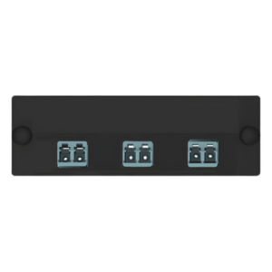Placa Acopladora de Fibra Optica FAP, Con 3 Conectores LC Duplex (6 Fibras), Para Fibra Multimodo OM3|OM4, Color Aqua