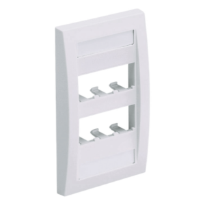 Placa de Pared Vertical | 6 Puertos Mini-Com | Etiquetas Integradas | 2.75 x 4.5 pulg. | Blanco Mate