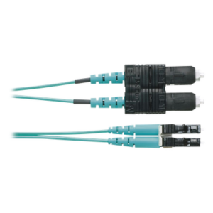 Jumper de Fibra Óptica | OM4 50|125 | LC-SC Duplex | OFNR Riser | Aqua | 2 m (6.56 pies)