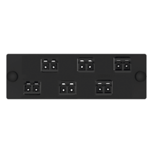 Placa Acopladora de Fibra Optica FAP, Con 6 Conectores LC Duplex (12 Fibras), Para Fibra Multimodo OM3|OM4, Color Negro