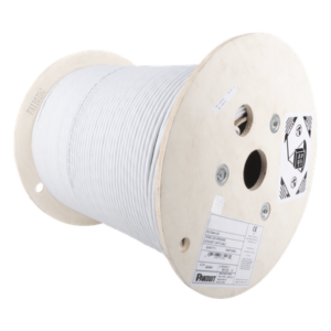 Bobina de Cable Blindado S|FTP de 4 Pares, Cat7, Inmune a Ruido e Interferencias, LSZH (Bajo Humo, Cero Halógenos), Color Gris, Bobina de 500 Metros (1640 Pies)