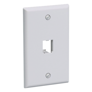 Placa de Pared Vertical | 2 Puertos Mini-Com | Con Espacio para Etiquetas | 2.75 x 4.5 pulgadas | Negro