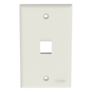 Placa de Pared Vertical | 1 Puerto Keystone | ABS | 69.8 x 114.3 mm | 2.75 x 4.5 pulg. | Blanco Mate | RoHS