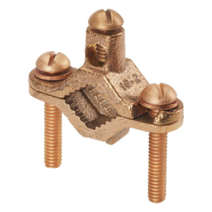 Abrazadera de Tierra Física | Bronce Anticorrosión | Conductor 2 AWG | Entierro Directo | Tubo 12.7 mm a 25.4 mm (0.5 a 1 in)