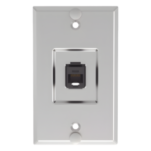 Placa de Pared Vertical | 1 Puerto Keystone | Jack Cat6 | 110 Impacto | Acero Inoxidable | 2.74 x 4.50 in