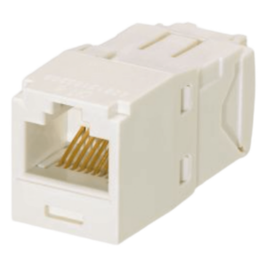 Conector Jack RJ45 Estilo TG, Mini-Com, Categoría 6, de 8 Posiciones y 8 Cables, Color Blanco Ártico