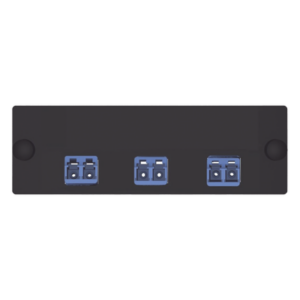 Placa Acopladora de Fibra Óptica FAP, Con 3 Conectores LC Duplex (6 Fibras), Para Fibra Monomodo OS1|OS2, Color Azul