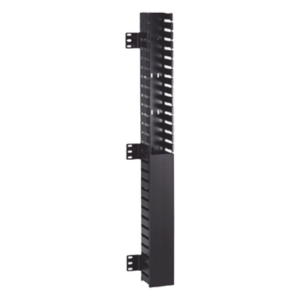 Organizador Vertical | 40 UR | 1825 mm (70.8 in) | Montaje Frontal en Riel | PVC | 2.25 in Ancho | Negro