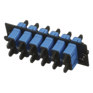 Placa Acopladora de Fibra Optica FAP, Con 6 Conectores SC Duplex (12 Fibras), Para Fibra Monomodo OS1|OS2, Color Azul