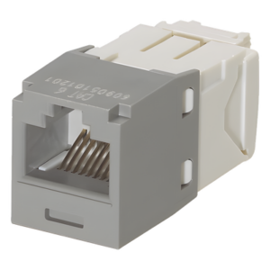 Conector Jack RJ45 Estilo TG, Mini-Com, Categoría 6, de 8 Posiciones y 8 Cables, Color Gris