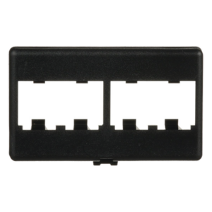 Placa de Mobiliario Modular | 4 Puertos Mini-Com | ABS | 2.9 x 1.77 x 0.88 in | Negro