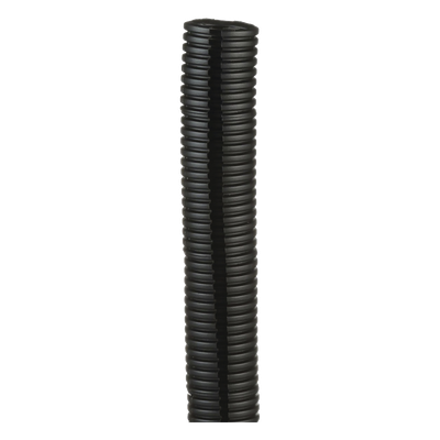 Tubo Corrugado Abierto para Protección de Cables, 1in (25.4 mm) de Diámetro, 30.5 m de Largo, Color Negro