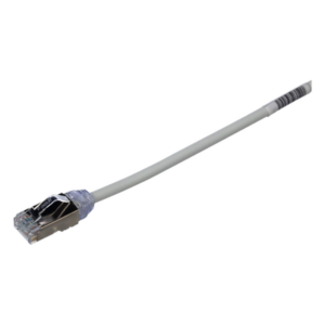 Patch Cord Cat6A, Diametro Reducido 28 AWG, Blindado S|FTP, CM|LS0H, 1 Metro (3.28 Pies), Color Gris