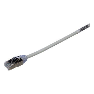 Patch Cord Cat6A, Diametro Reducido 28 AWG, Blindado S|FTP, CM|LS0H, 1 Metro (3.28 Pies), Color Gris