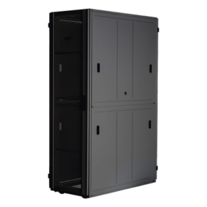 Gabinete para Centro de Datos | 48 UR | 800 mm Ancho x 1070 mm Profundidad | Puertas Perforadas 80% | Carga Estática 1588 kg | Acero Epoxi Negro