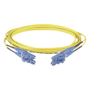 Jumper de Fibra 脫ptica | Monomodo OS2 9|125 | LC-LC D煤plex | OFNR Riser | 30 m (98.43 pies) | Amarillo
