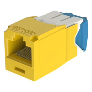 Conector Jack RJ45 Estilo TG, Mini-Com, Categoría 6A, de 8 Posiciones y 8 Cables, Color Amarillo