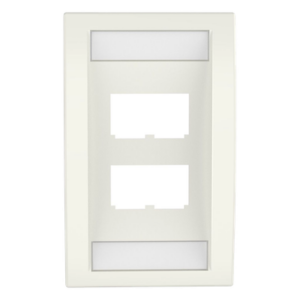 Placa de Pared Vertical | 4 Puertos Mini-Com | 69.8 x 114.3 mm | 2.75 x 4.5 pulg | Blanco Mate