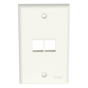 Placa de Pared Vertical | 2 Puertos Keystone | Diseño Plano | 69.8 x 114.3 mm | Blanco Mate