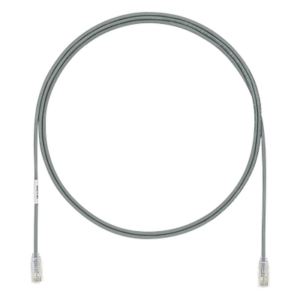 Cable de Parcheo UTP Cat6A, CM|LSZH, Diámetro Reducido (28AWG), Color Gris, 2.13 Metros (7 Pies)
