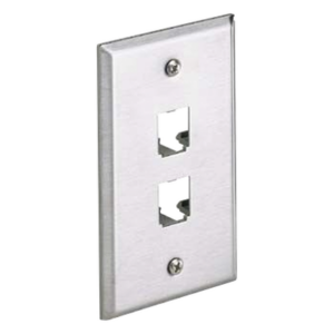 Placa de Pared Vertical, de Acero Inoxidable, Salida Para 2 Puertos Mini-Com