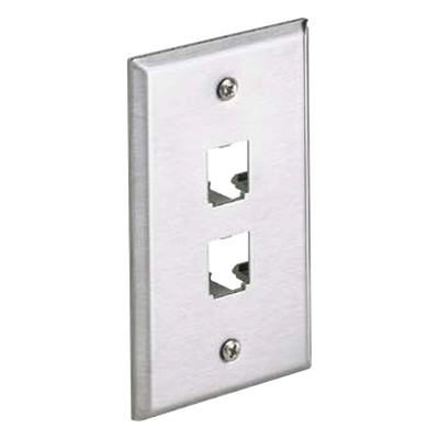 Placa de Pared Vertical, de Acero Inoxidable, Salida Para 2 Puertos Mini-Com