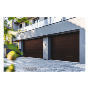 Sección para puerta de Garage | Lisa | Imitacion Madera | BLACK WALNUT| Para GARAGE128B | Estilo Americana.