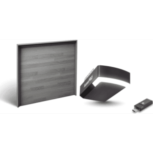 Kit Puerta de Garage 20x8 Pies | Lisa Línea Central | Color Blanco | Insulada 43 mm | Motor FS1000M 1|2 HP | Interfaz WiFi ACCESSWIFI | Incluye 3 Controles