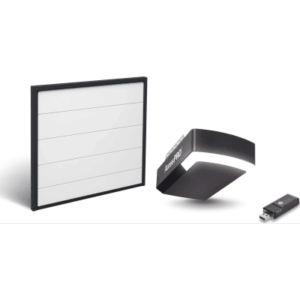 Kit Puerta de Garage 12x9 Pies | Lisa Línea Central | Color Blanco | Insulada 43 mm | Motor FS1000M 1|2 HP | Interfaz WiFi ACCESSWIFI | Extensión de Riel | Incluye 3 Controles