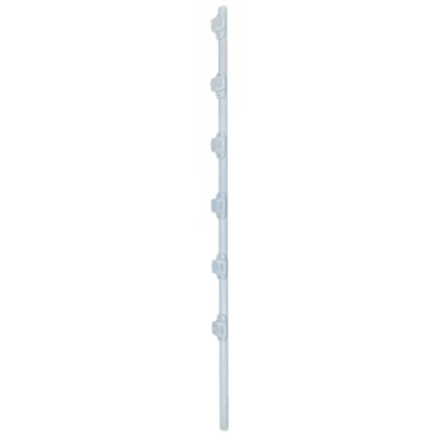 Poste de Paso | Tubo de Acero Galvanizado | Diámetro 1" | Longitud 140 cm | 6 Aisladores | Color Blanco | 1 KG