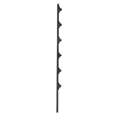 Poste de Paso | Tubo de Acero Galvanizado | Diámetro 1" | Longitud 140 cm | 6 Aisladores | Color Negro | 1 KG