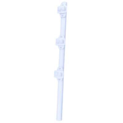 Poste de Paso | Tubo de Acero Galvanizado | Diámetro 1" | Longitud 75 cm | 3 Aisladores | Pintura Blanca | Peso 0.5 KG