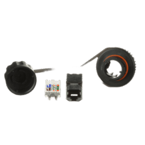 Conector Jack RJ45 de Uso Industrial Estilo TG, Blindado Categoría 6, Con Tapa Protectora, Protección IP67