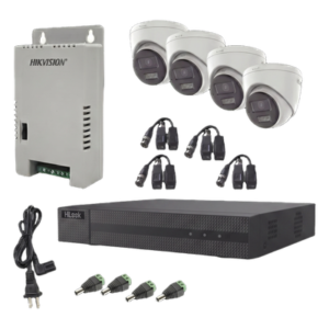 Kit de Videovigilancia TurboHD | DVR 4 Canales + 1 IP | 4 Cámaras Eyeball 2 MP | ColorVu | Dual Light 40 m (131.2 ft) | Audio Bidireccional | IP67