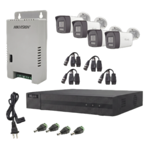 Kit de Videovigilancia TurboHD | 4 Canales + 1 IP | 2 Megapixel | Audio Bidireccional | Dual Light 30 m (98.4 ft) IR 20 m (65.6 ft) | Exterior IP67 | Fuente Regulada 12-15 VDC