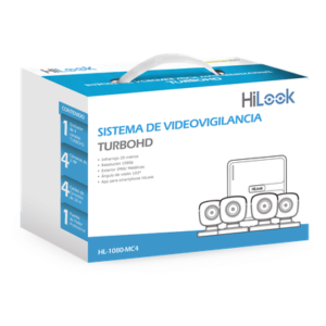 Kit TurboHD | 4 Canales | 4 Cámaras Bala 2 Megapixel | IR 20 m (65.6 ft) | H.265+ | IP66 | HDMI y VGA Simultáneo