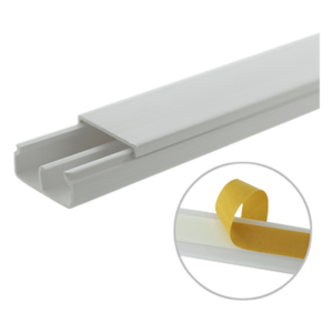 Canaleta PVC | 20 x 10 mm | División Interna | 1.83 m (6 ft) | Auto-extinguible | Cinta Adhesiva | NOM-001-SEDE