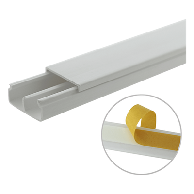 Canaleta PVC | 20 x 10 mm | División Interna | 1.83 m (6 ft) | Auto-extinguible | Cinta Adhesiva | NOM-001-SEDE
